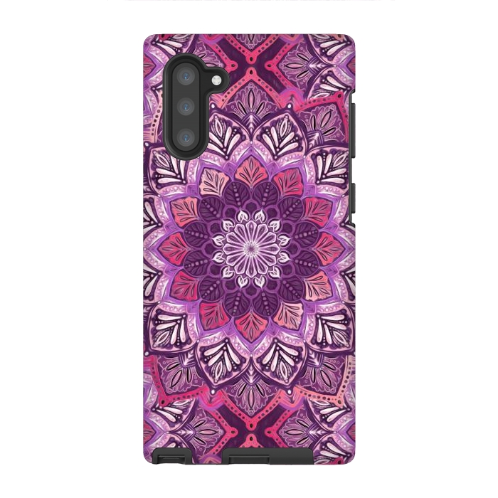 Galaxy Note 10 StrongFit Perfect Pearly Plum Mandala by Micklyn Le Feuvre