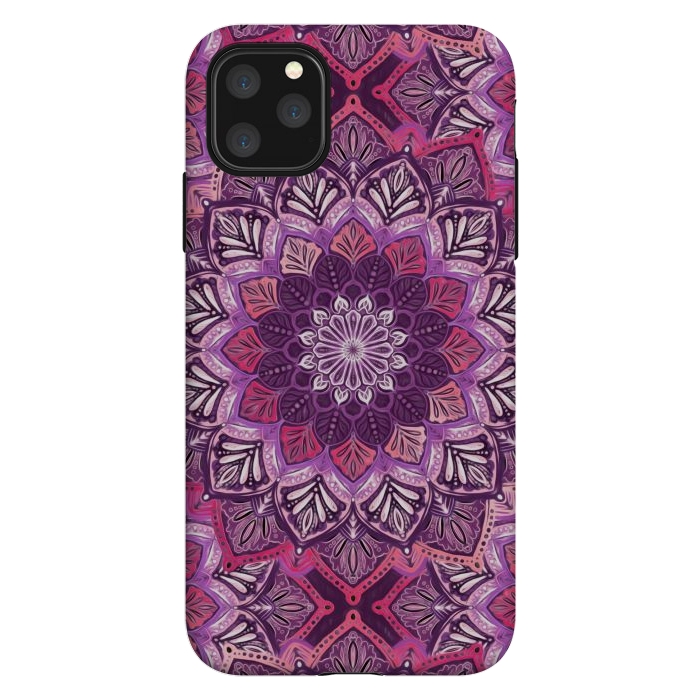 iPhone 11 Pro Max StrongFit Perfect Pearly Plum Mandala by Micklyn Le Feuvre