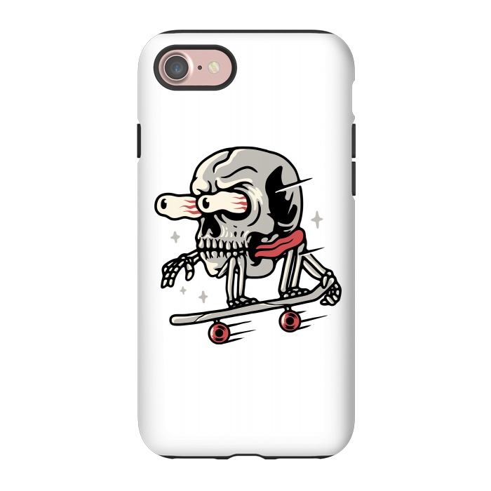 iPhone 7 StrongFit Skull Skateboarding by Afif Quilimo