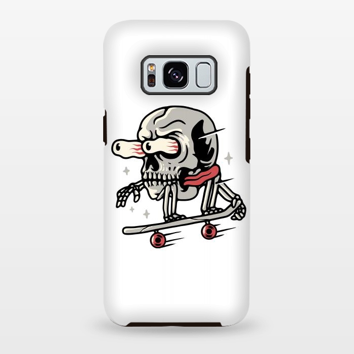 Galaxy S8 plus StrongFit Skull Skateboarding by Afif Quilimo