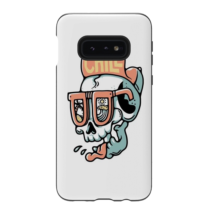 Galaxy S10e StrongFit Chill Skull by Afif Quilimo