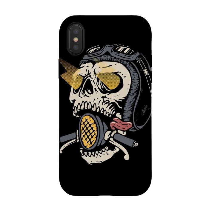 iPhone Xs / X StrongFit Skull Biker 1 by Afif Quilimo