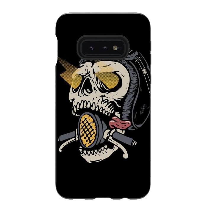 Galaxy S10e StrongFit Skull Biker 1 by Afif Quilimo