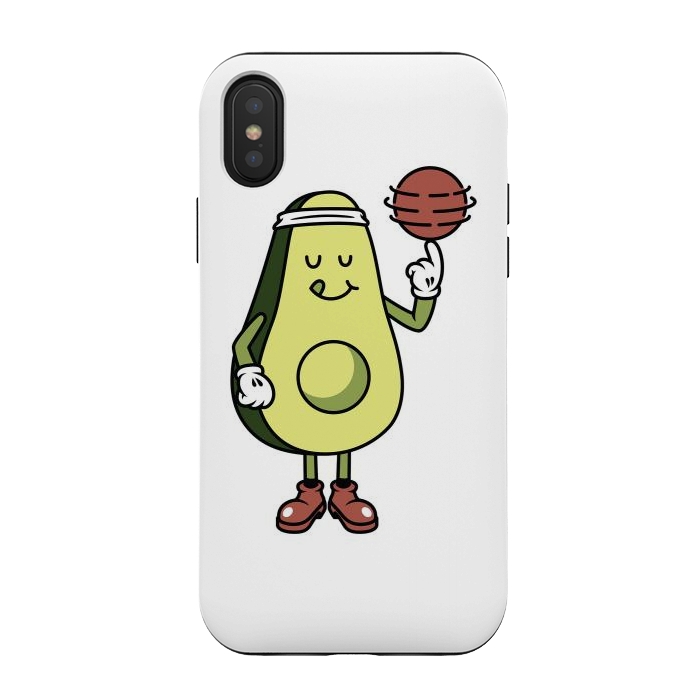 iPhone Xs / X StrongFit Avocado Playing Ball by Afif Quilimo