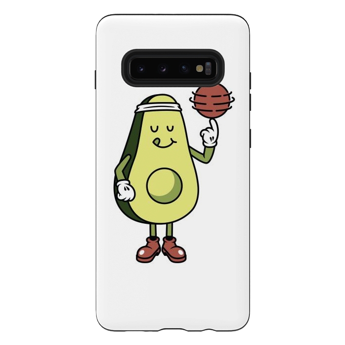 Galaxy S10 plus StrongFit Avocado Playing Ball by Afif Quilimo