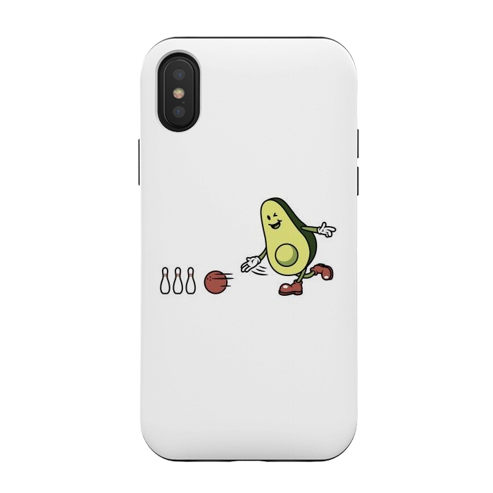 iPhone Xs / X StrongFit Avocado Playing Bowling by Afif Quilimo