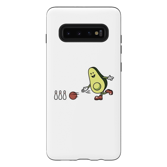 Galaxy S10 plus StrongFit Avocado Playing Bowling by Afif Quilimo