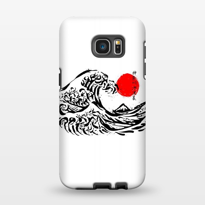 Galaxy S7 EDGE StrongFit The Great Wave off Kanagawa Ink by Afif Quilimo