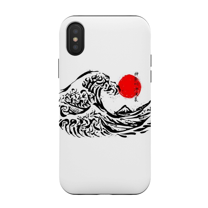 iPhone Xs / X StrongFit The Great Wave off Kanagawa Ink by Afif Quilimo