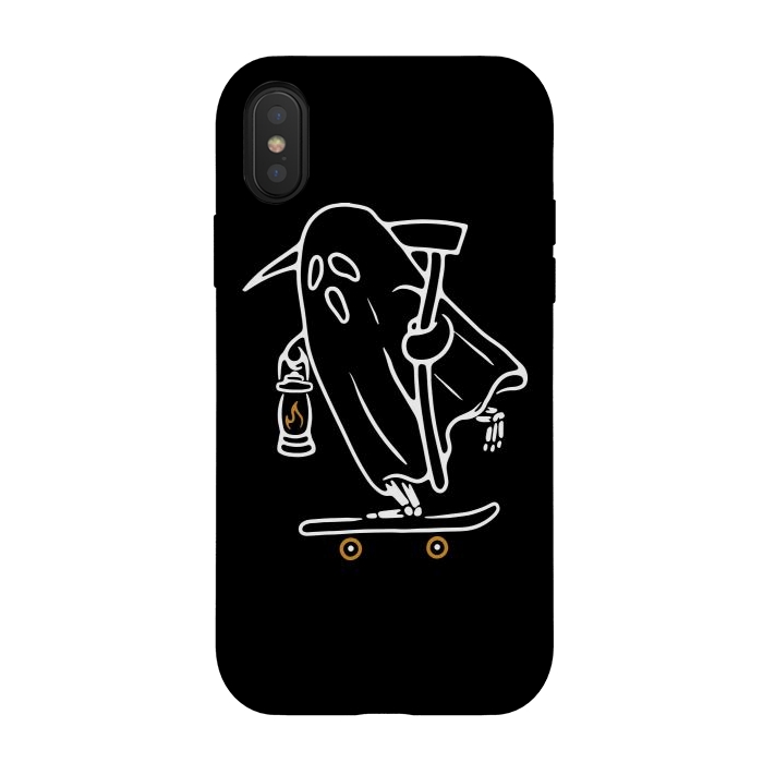 iPhone Xs / X StrongFit Ghost Skateboarding by Afif Quilimo