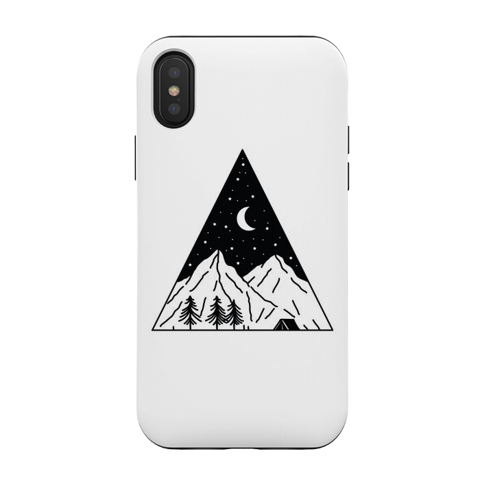iPhone Xs / X StrongFit Night Camping Triangle by Afif Quilimo