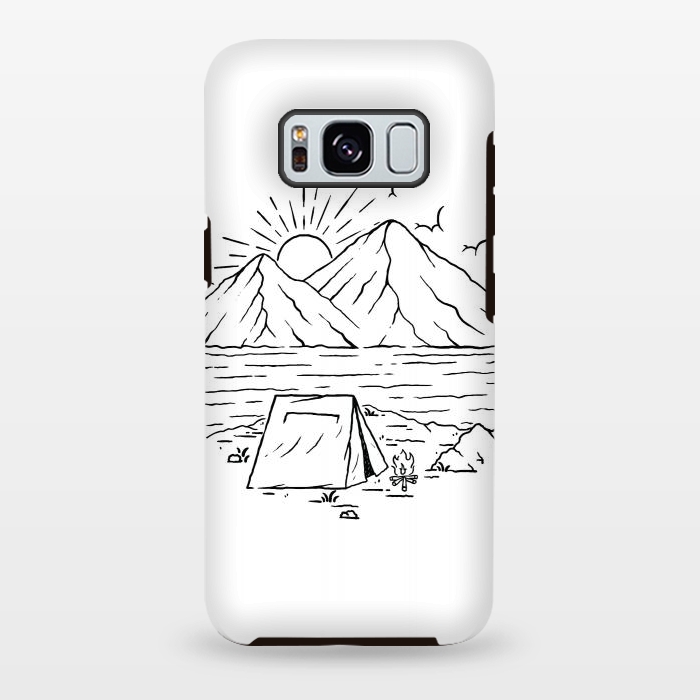 Galaxy S8 plus StrongFit Camping Lake and Mountain by Afif Quilimo