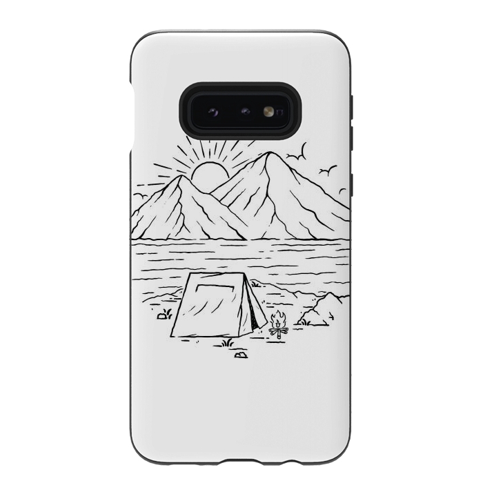 Galaxy S10e StrongFit Camping Lake and Mountain by Afif Quilimo