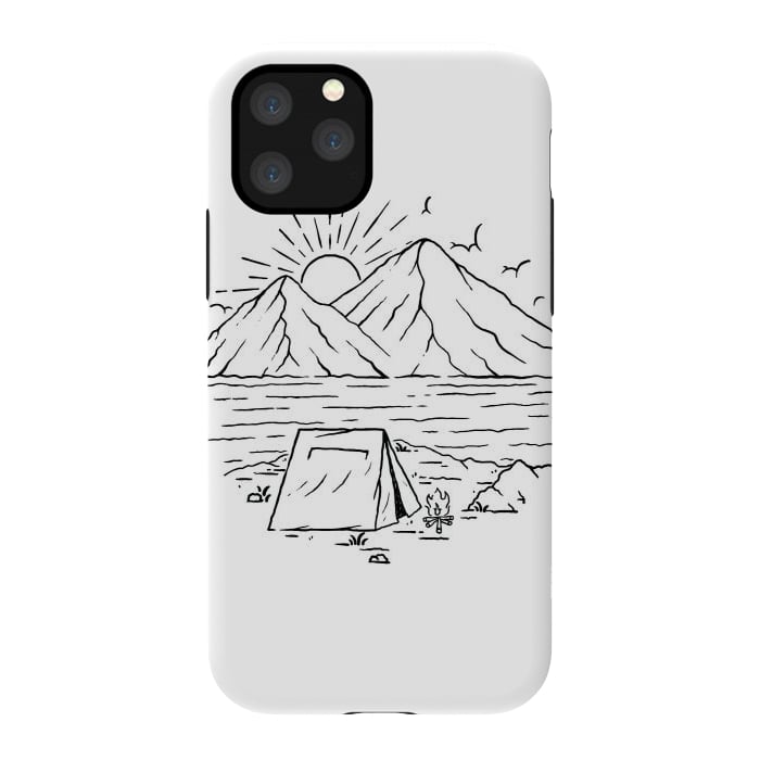 iPhone 11 Pro StrongFit Camping Lake and Mountain by Afif Quilimo