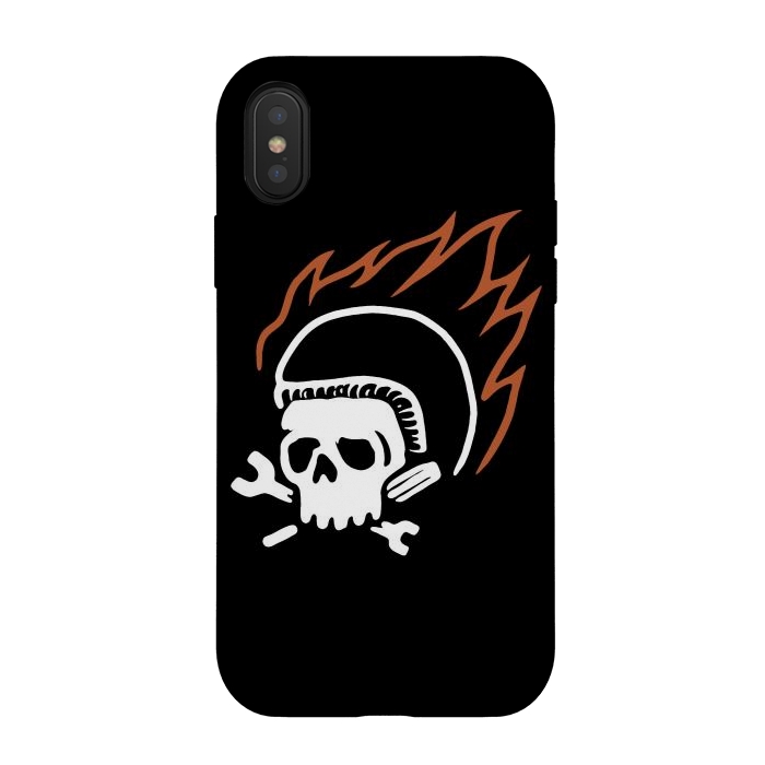iPhone Xs / X StrongFit Biker Fire by Afif Quilimo