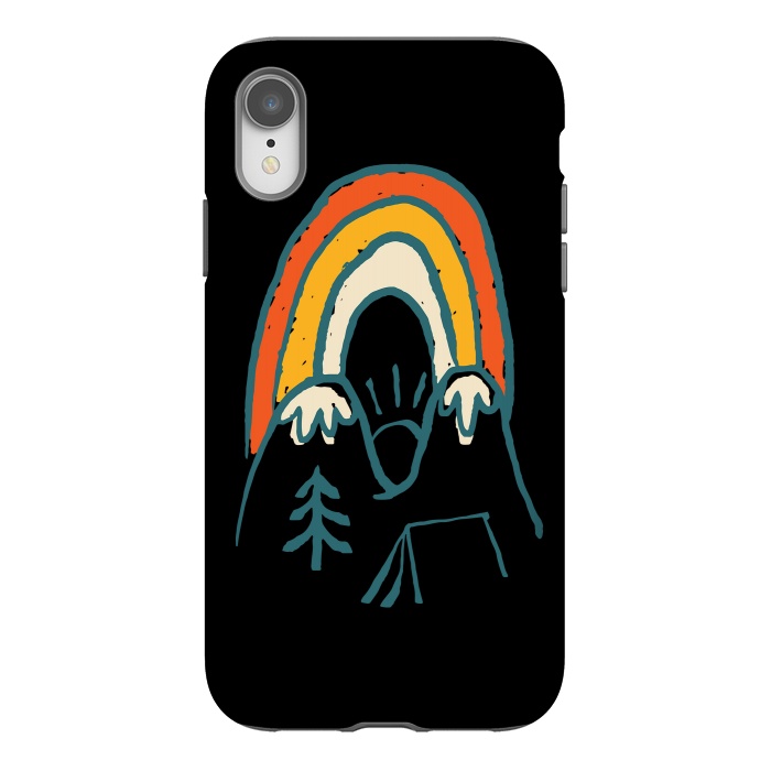 iPhone Xr StrongFit Mountain and Rainbow by Afif Quilimo