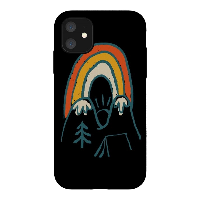 iPhone 11 StrongFit Mountain and Rainbow by Afif Quilimo