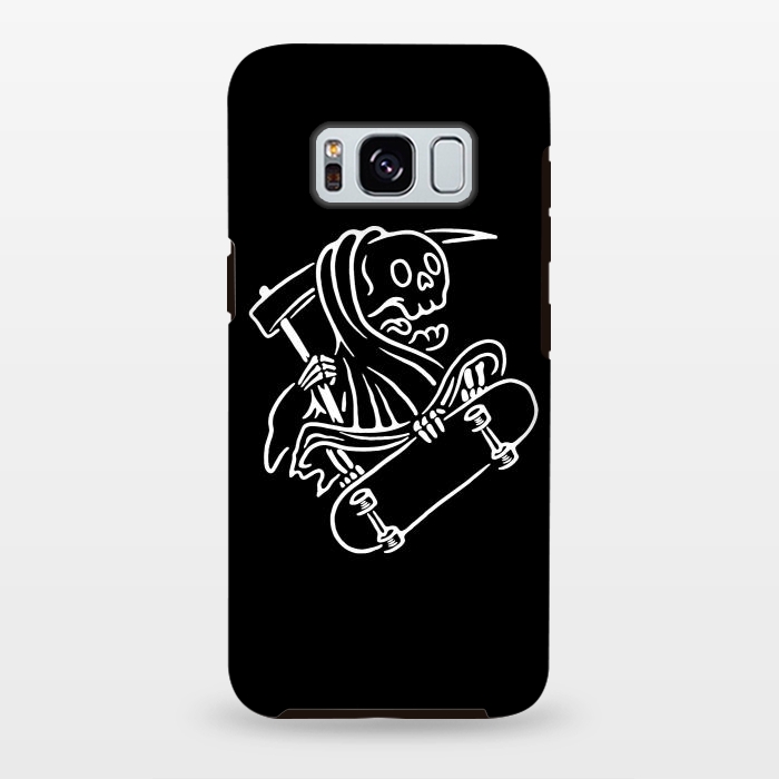 Galaxy S8 plus StrongFit Grim Reaper Skateboarding by Afif Quilimo