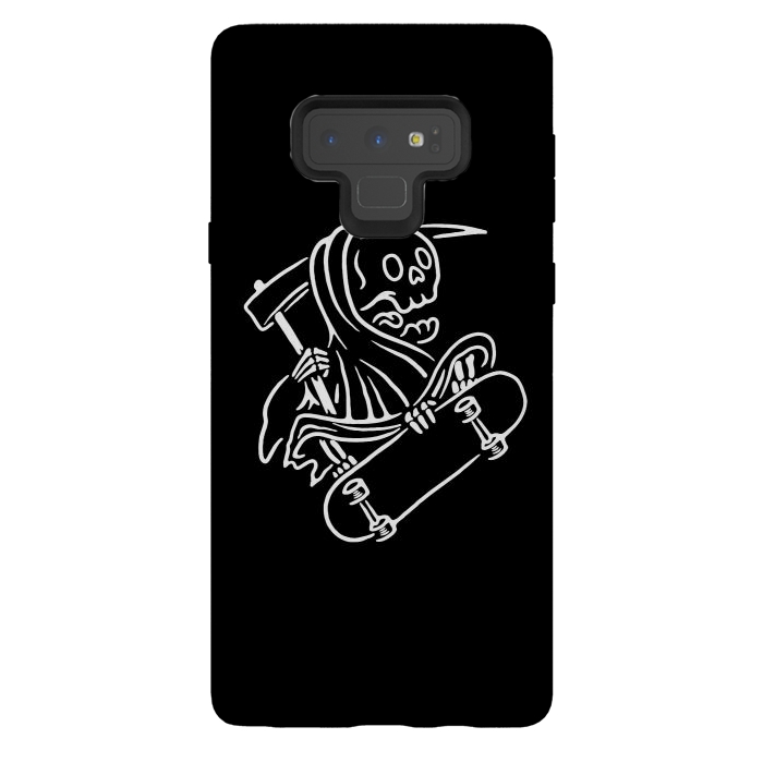 Galaxy Note 9 StrongFit Grim Reaper Skateboarding by Afif Quilimo
