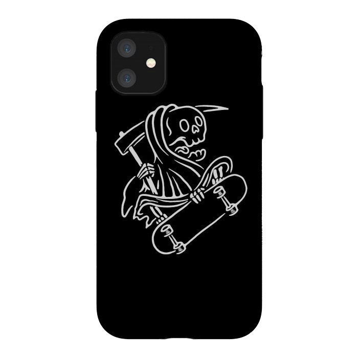 iPhone 11 StrongFit Grim Reaper Skateboarding by Afif Quilimo