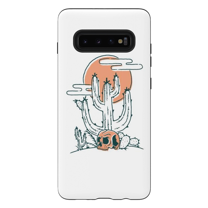 Galaxy S10 plus StrongFit Skull and Cactus by Afif Quilimo