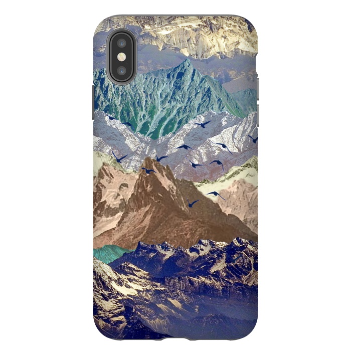 iPhone Xs Max StrongFit Mountain landscape utopic nature collage  by Oana 