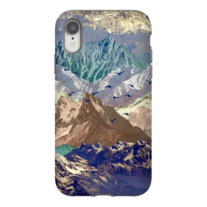 iPhone Xr StrongFit Mountain landscape utopic nature collage  by Oana 