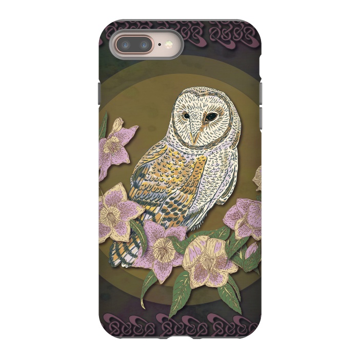 iPhone 7 plus StrongFit Owl & Hellebore by Lotti Brown