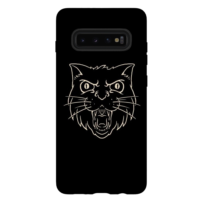 Galaxy S10 plus StrongFit Angry Cat by Afif Quilimo