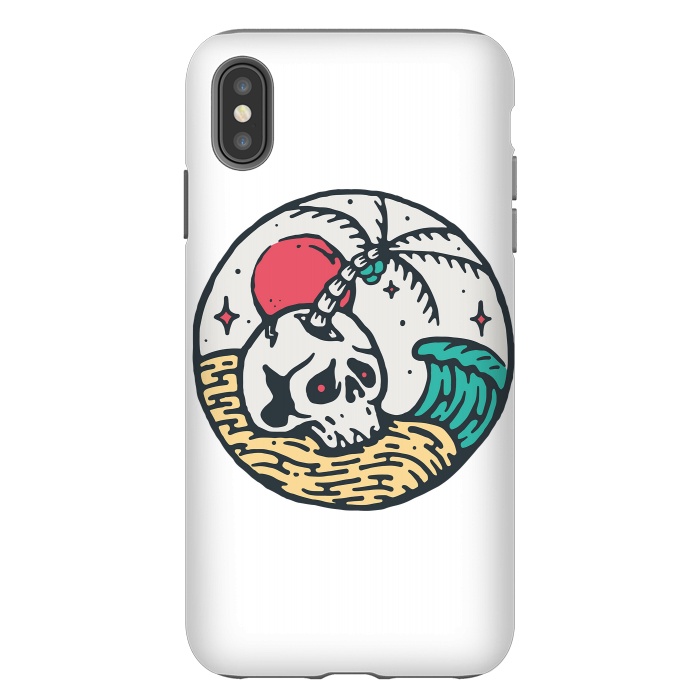 iPhone Xs Max StrongFit Skull and Beach by Afif Quilimo