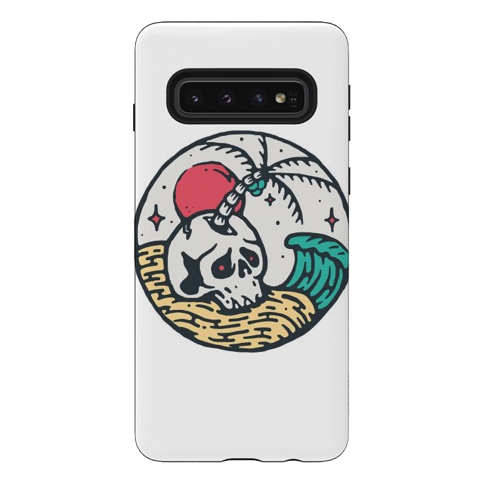 Galaxy S10 StrongFit Skull and Beach by Afif Quilimo