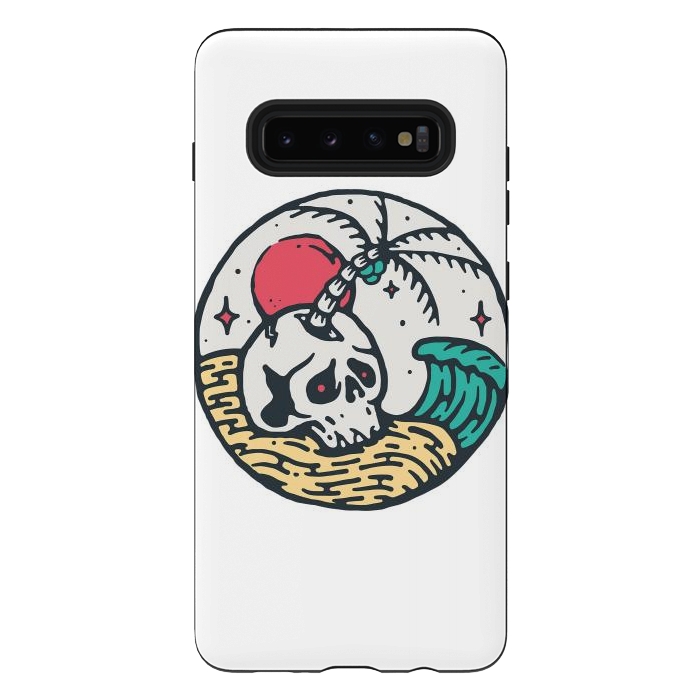 Galaxy S10 plus StrongFit Skull and Beach by Afif Quilimo