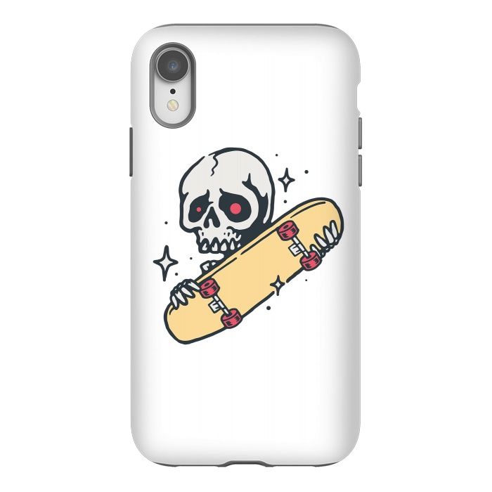 iPhone Xr StrongFit Skull Love Skateboard by Afif Quilimo