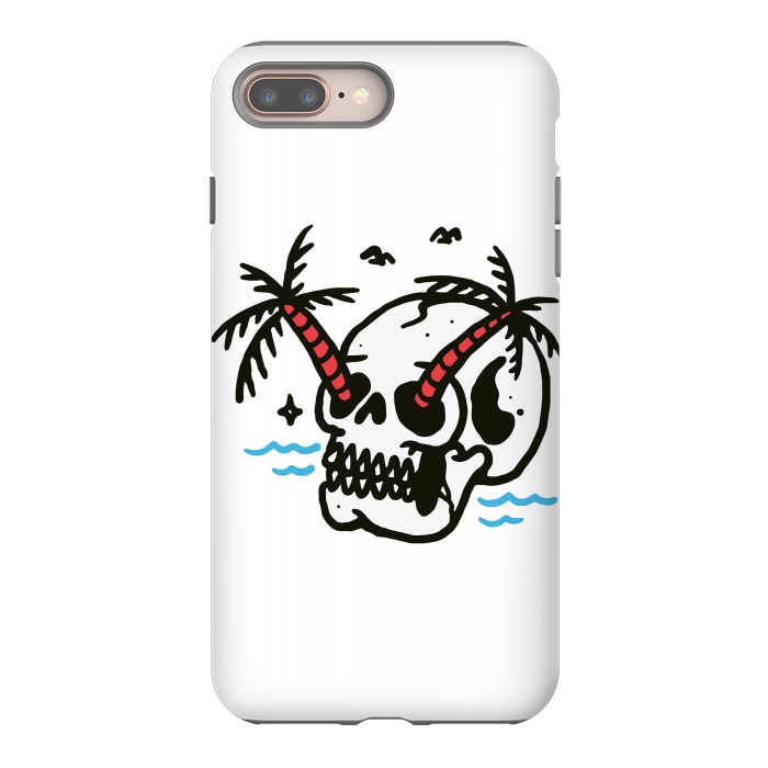 iPhone 7 plus StrongFit Skull Coconut Trees by Afif Quilimo