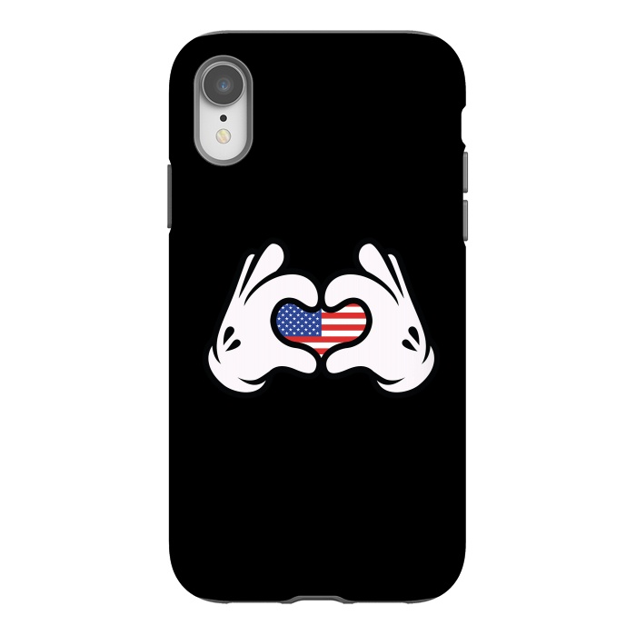 iPhone Xr StrongFit Hand Symbol of Love America by Afif Quilimo