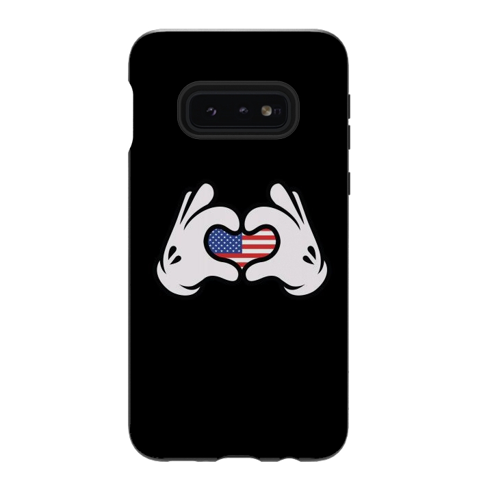 Galaxy S10e StrongFit Hand Symbol of Love America by Afif Quilimo