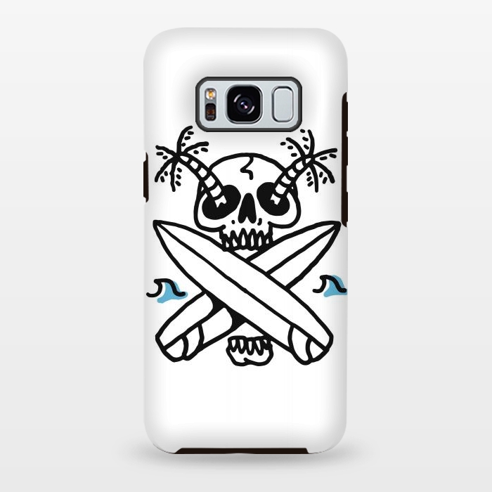 Galaxy S8 plus StrongFit Skull Surf Beach by Afif Quilimo