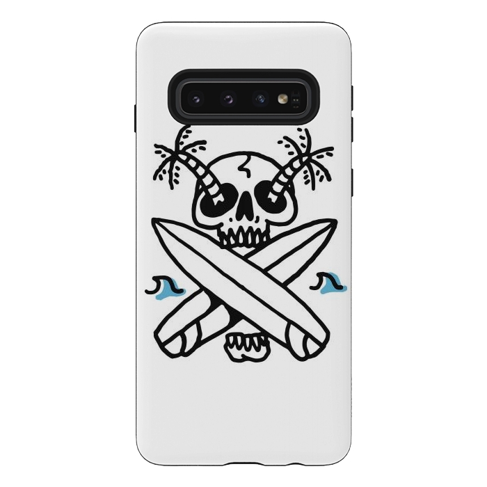 Galaxy S10 StrongFit Skull Surf Beach by Afif Quilimo