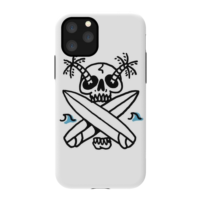 iPhone 11 Pro StrongFit Skull Surf Beach by Afif Quilimo