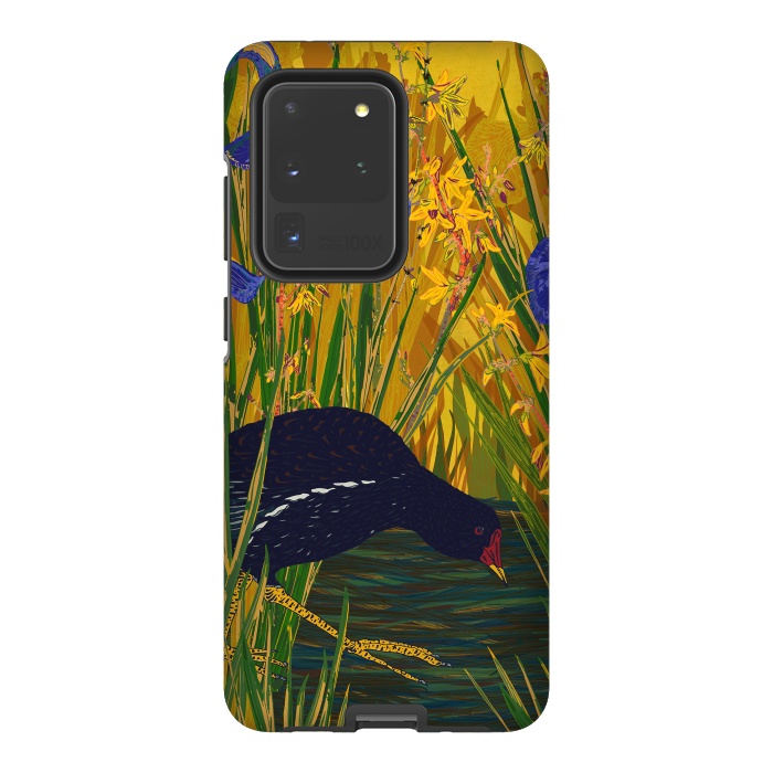 Galaxy S20 Ultra StrongFit Moorhen and Iris by Lotti Brown