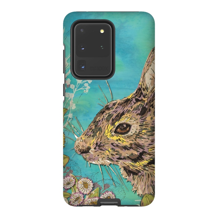 Galaxy S20 Ultra StrongFit Rabbit and Daisies by Lotti Brown