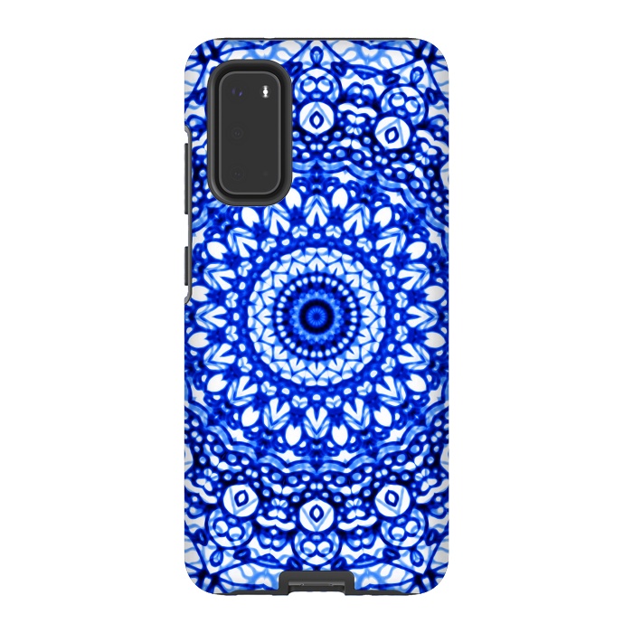 Galaxy S20 StrongFit Blue Mandala Mehndi Style G403  by Medusa GraphicArt