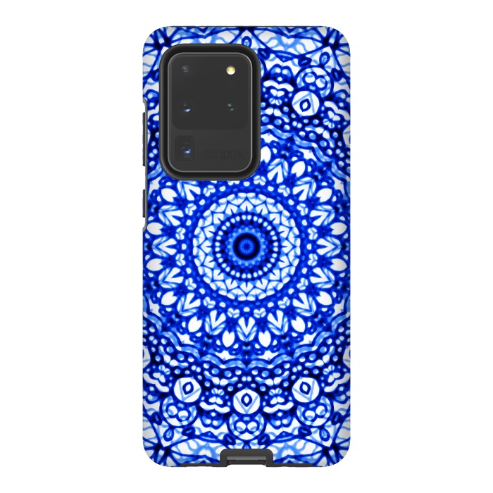 Galaxy S20 Ultra StrongFit Blue Mandala Mehndi Style G403  by Medusa GraphicArt