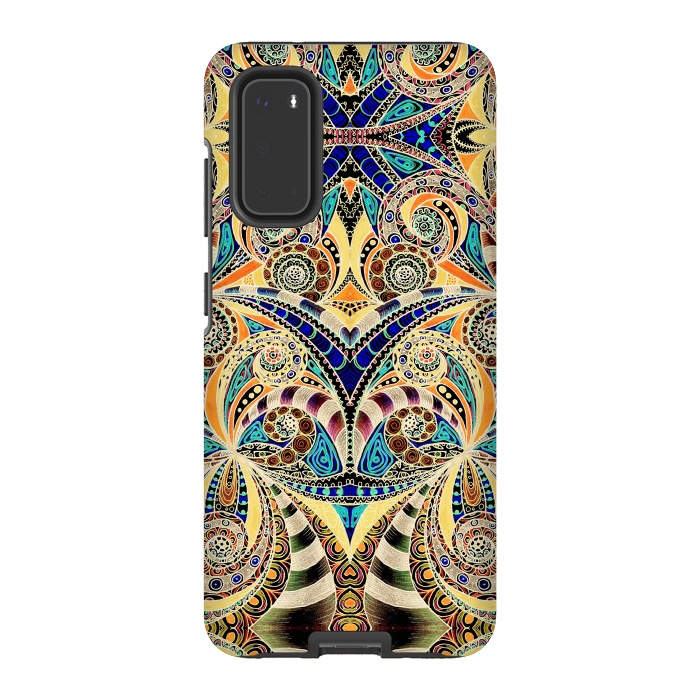 Galaxy S20 StrongFit Drawing Floral Zentangle G240 by Medusa GraphicArt
