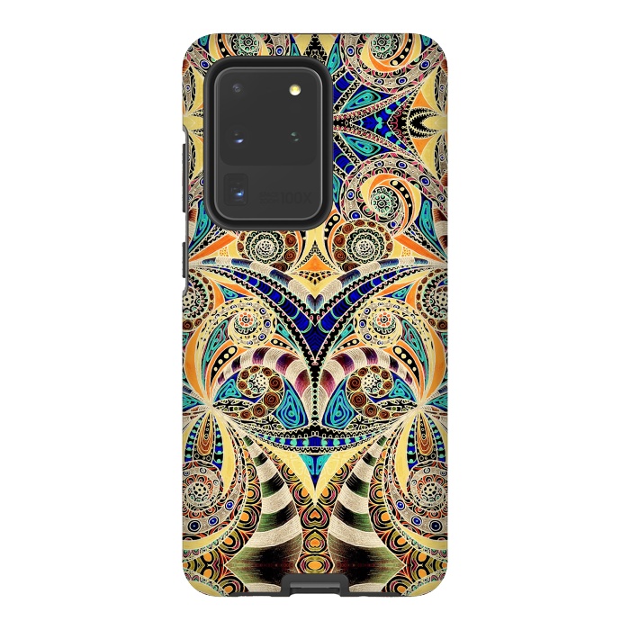 Galaxy S20 Ultra StrongFit Drawing Floral Zentangle G240 by Medusa GraphicArt