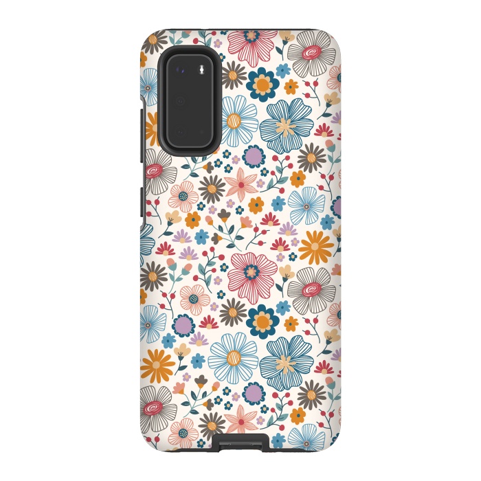 Galaxy S20 StrongFit Winter Wild Bloom  by TracyLucy Designs