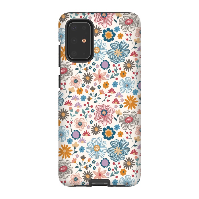 Galaxy S20 Plus StrongFit Winter Wild Bloom  by TracyLucy Designs