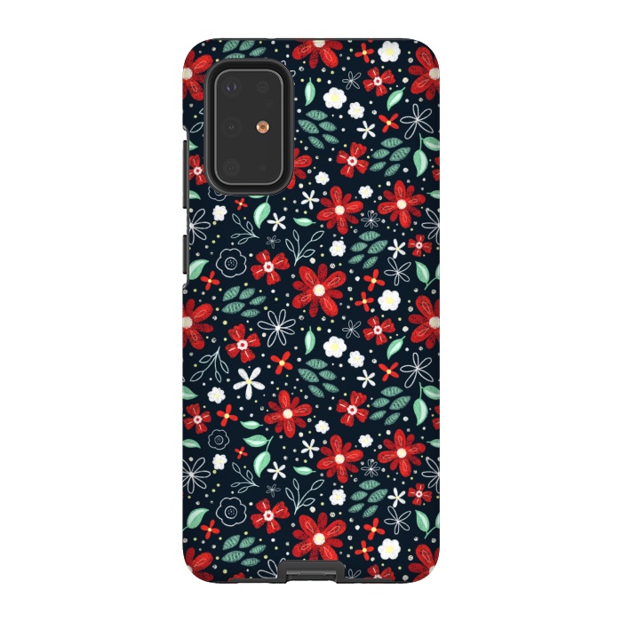 Galaxy S20 Plus StrongFit Little Christmas Flowers by Noonday Design