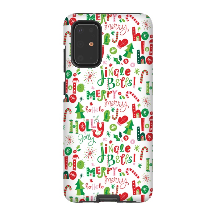 Galaxy S20 Plus StrongFit Festive Christmas Lettering by Noonday Design