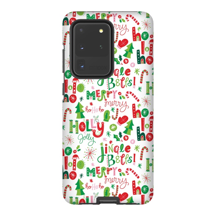 Galaxy S20 Ultra StrongFit Festive Christmas Lettering by Noonday Design